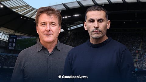 Dan Friedkin and Khaldoon alongside side each other ahead of the Etihad Stadium