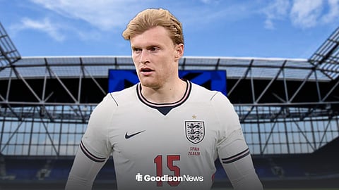 Everton star Jarrad Branthwaite in an England shirt