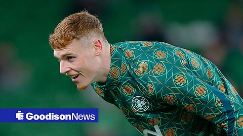 Jake O'Brien smiling for the Republic of Ireland