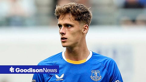 Harrison Armstrong in action for Everton