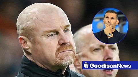 Former Everton manager Sean Dyche and Manchester City chairman Khaldoon Al Mubarak