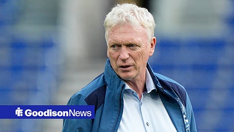 David Moyes at Everton looking on