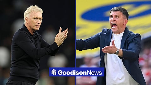 Sergej Jakirovic on the right and David Moyes on the left in a split image