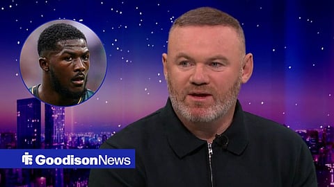 Wayne Rooney on Match of the Day and Ainsley Maitland-Niles in an Everton away strip.