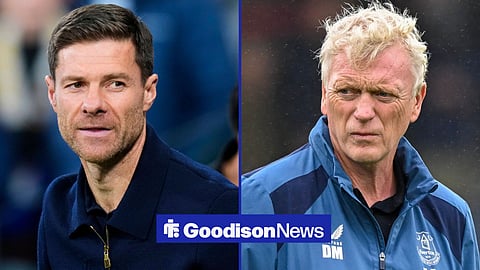Chelsea manager Xabi Alonso and Everton manager David Moyes