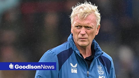 David Moyes during an Everton training session
