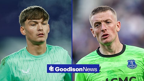 George Pickford on the left and Jordan Pickford on the right in a 50-50 image