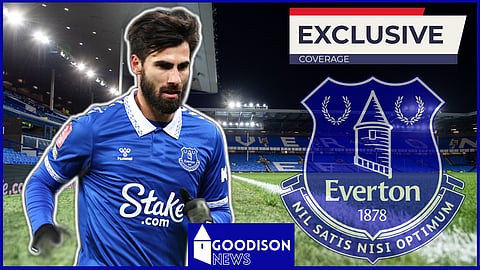 Everton midfielder Andre Gomes in action
