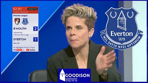 Sue Smith was raging after Seamus Colemans' own goal. [credit: Sky Sports]