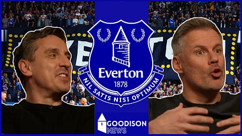 Gary Neville accused Jamie Carragher over Everton - Credit: The Overlap via X