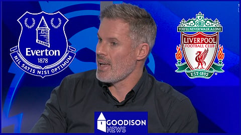 Jamie Carragher blasted Ibrahima Konate during the Merseyside derby. Credit: Sky Sports