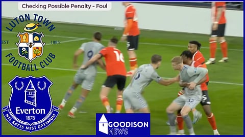 Everton were awarded a penalty against Luton Town [credit: Sky Sports]
