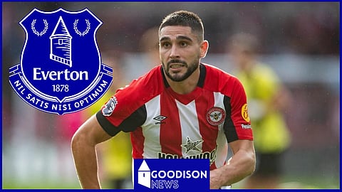 Everton striker Neal Maupay was on loan at Brentford