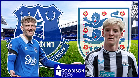 Anthony Gordon reacts as Everton ace Jarrad Branthwaite makes England debut