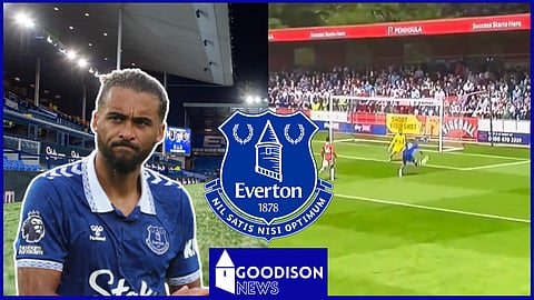 Dominic Calvert-Lewin embarrasses himself as Everton v Salford City footage emerges. Credit: BlueGoblinEFC via X