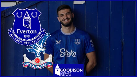 New signing Armando Broja was spotted during Everton v Crystal Palace [Credit: Everton Football Club on YouTube] 