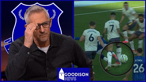 Gary Lineker reacts to Everton v Ipswich [Credit: Match of the Day BBC Iplayer]