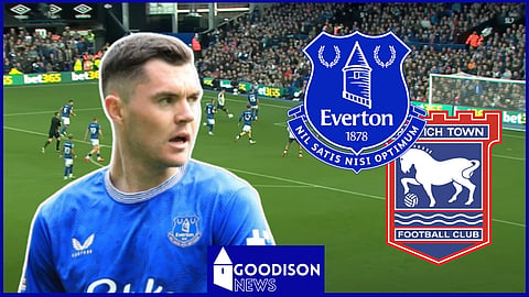 Michael Keane wows after what he did in Everton v Ipswich Town. Credit: Sky Sports via YouTube / Imago