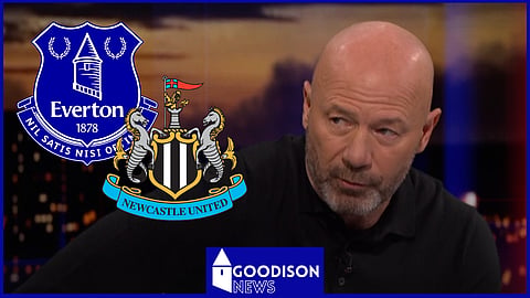 Alan Shearer reacts to Everton v Newcastle. (Credit: MOTD)