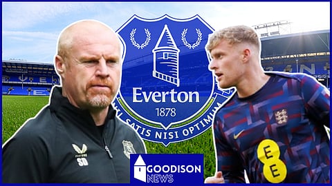 Sean Dyche and Jarrad Branthwaite at Everton