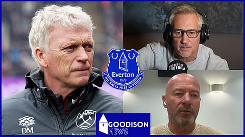 Lineker and Shearer agree as David Moyes shares Everton relegation prediction. Credit: The Rest is Football via YouTube