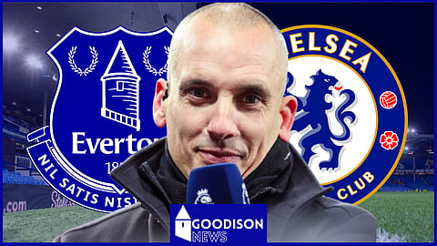 Leon Osman reacts to Everton v Chelsea moment. (Credit - Imago)