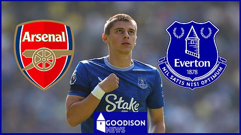 Vitalii Mykolenko marked Bukayo Saka for Everton v Arsenal [Credit: Imago]