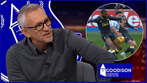 Gary Lineker reacts to Everton penalty decision v Brighton [credit: Match of the Day and Sky Sports Premier League]