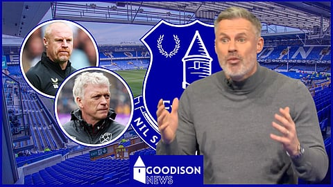 Carragher delivers Dyche verdict at Everton. (Credit - Imago/@SkySportsPL on X)