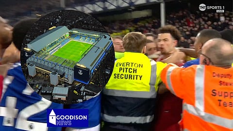 Everton and Liverpool ended their final Goodison derby in carnage [Credit: TNT Sports]