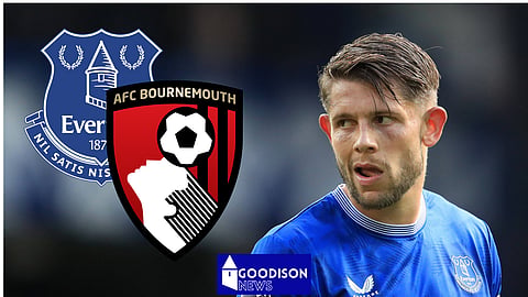 James Tarkoswki was slammed during Everton v Bournemouth. (Credit: Imago)