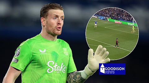 Jordan Pickford made an error for Everton v Bournemouth [credit: Match of the Day and Imago]
