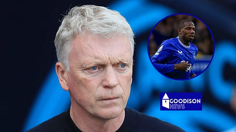 Everton manager David Moyes and midfielder Abdoulaye Doucouré [Credit: Imago]