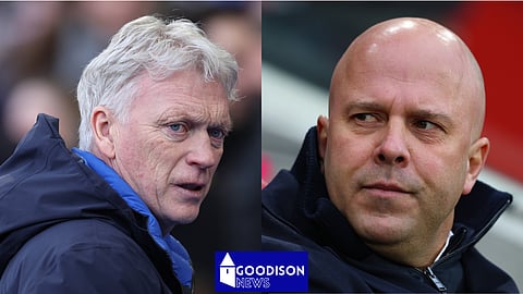 Everton manager David Moyes and Liverpool boss Arne Slot [Credit: Imago]