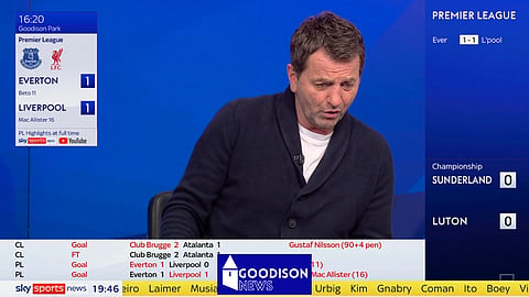 Tim Sherwood reacts to an incident in the Merseyside derby [Credit: Sky Sports]
