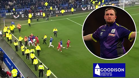 Luke Littler has given his verdict on Everton's draw with Liverpool (Credit: TNT Sports/Imago)