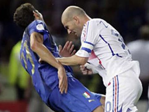 Zidane's most notorious incident came in the 2006 World Cup final when he headbutted Marco Materazzi after the Italian abused his mother. 