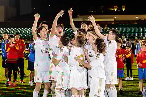 Real Madrid celebrate their win in the Intercontinental Cup in 2020