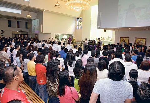 Catholics attend a mass to mark the beginning of Lent.
