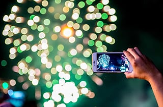 Watching fireworks from your villa/apartment balcony.