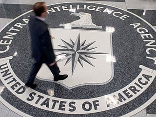 The CIA seal on the floor at the agency’s headquarters in Langley, Virginia. File photo on Jan. 21, 2017. 