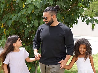 Kris Fade with his family in Dubai