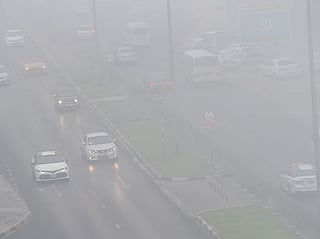 Fog and mist causes low visibility in Abu Dhabi.  