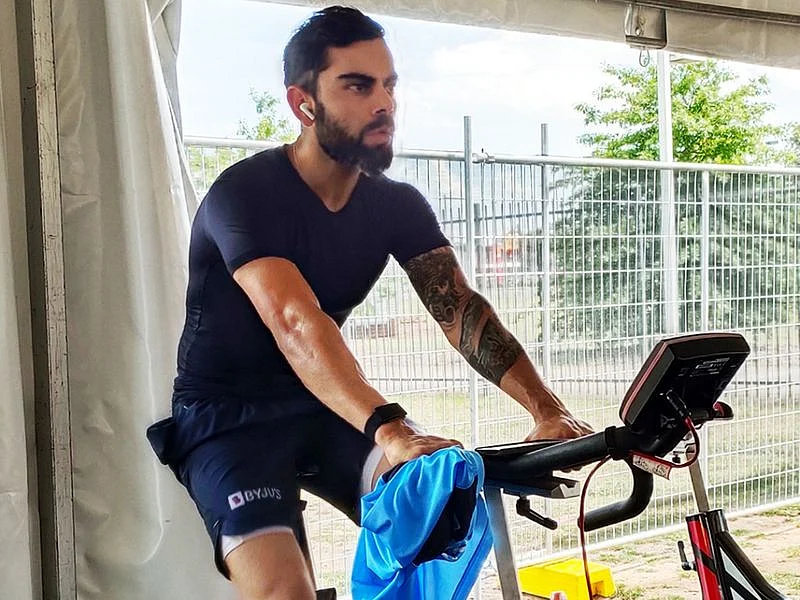 Virat Kohli trains ahead of the series against Australia