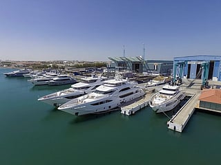 Luxury yachts from Gulf Craft, Majestic and Nomad, berthed the company's shipyard in Umm Al Quwain. The UAE has been rapidly expanding its role in high-value yacht manufacturing and exports.