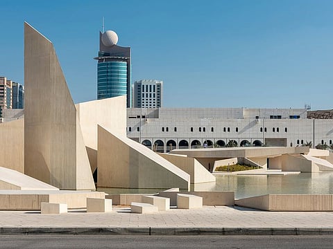 Qasr Al Hosn Park scape in Abu Dhabi, by CEBRA Architecture, in Abu Dhabi. The landscape project reconnects Abu Dhabi’s important heritage site surrounding the Qasr Al Hosn Fort with the modern metropolis and its inhabitants 