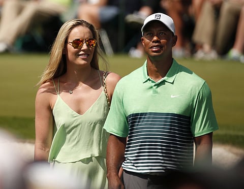 Lindsey Vonn with Tiger Woods.