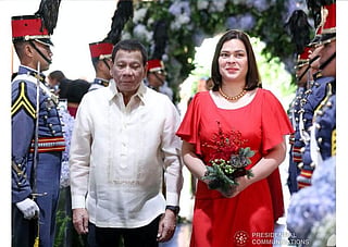 Philippines' ex-President Rodrigo Duterte with his daughter, current Vice President Sara Duterte.