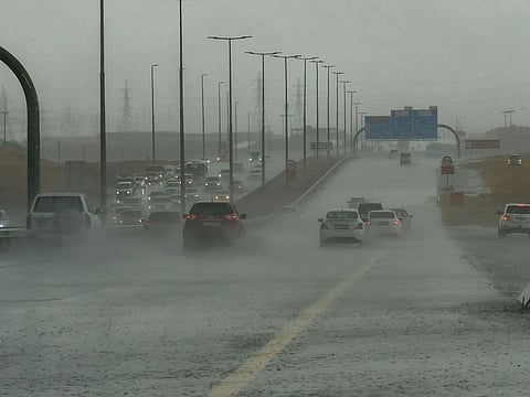 Rains lash parts of Sharjah.