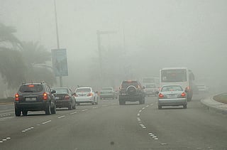 Dubai Police warn motorists as dense fog raises accident risks Drivers urged to slow down, maintain safe distance and follow safety rules as patrols intensify monitoring on major roads